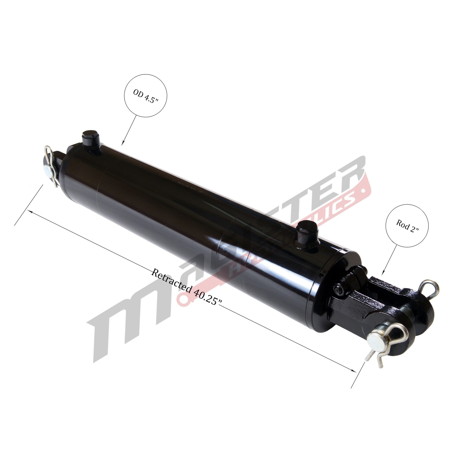 Hydraulic Cylinder Welded Double Acting 4″ Bore 30″ Stroke Clevis End 4×30 NEW