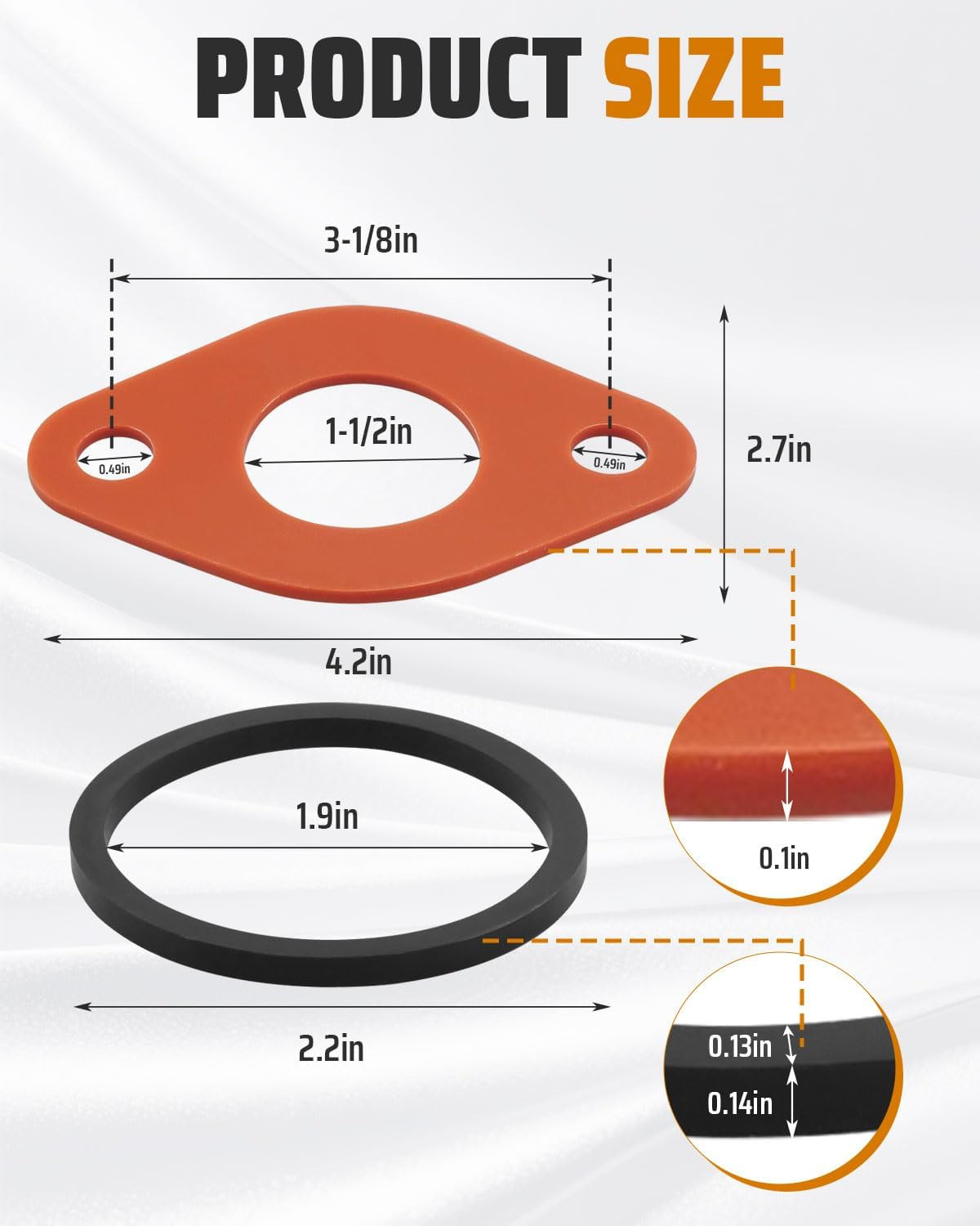 4Pcs Circulator Pump Flange Gaskets + Sealing Rings Fit for TACO 007 Series for