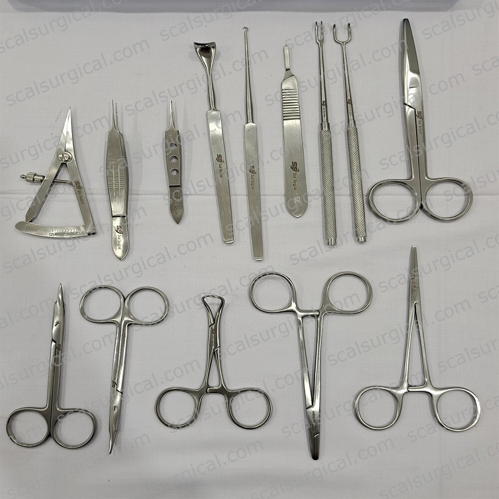 14 Pcs Blepharoplasty Surgery Instrument Set With Plastic Box Eyelid Surgery