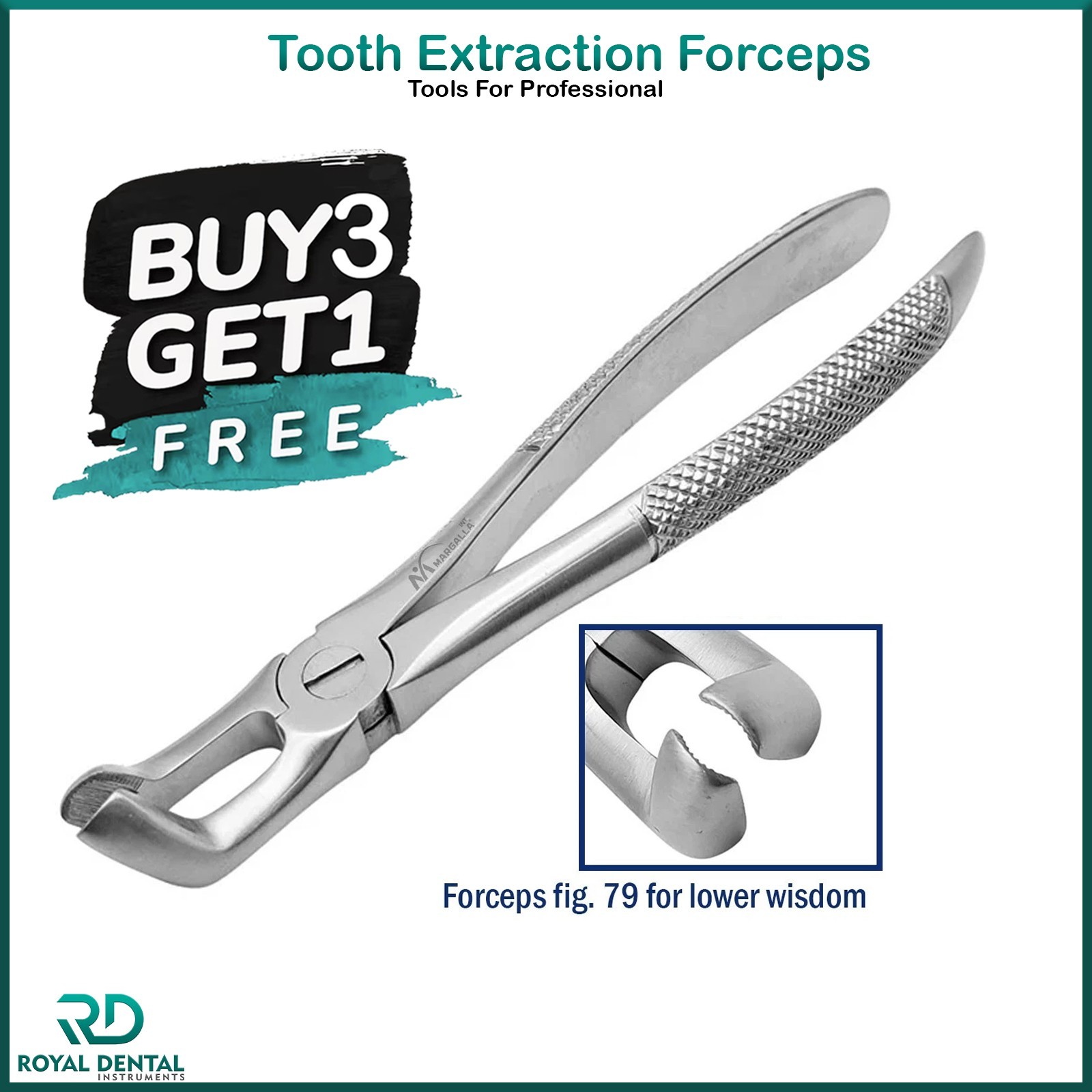 Dental Tooth Forceps Fig.79 Lower Third Molar Wisdom Teeth Extracting Extraction