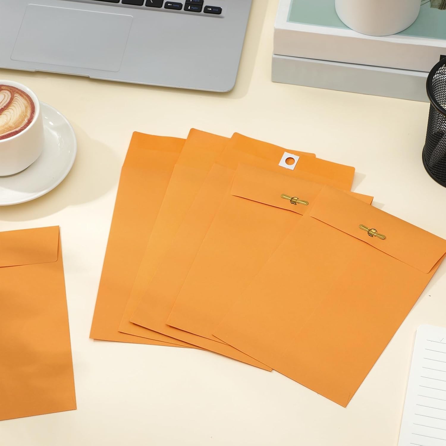 50 Pcs 5 x 7.5 Manilla Envelopes Clasp Kraft Catalog with Closure for Storing…
