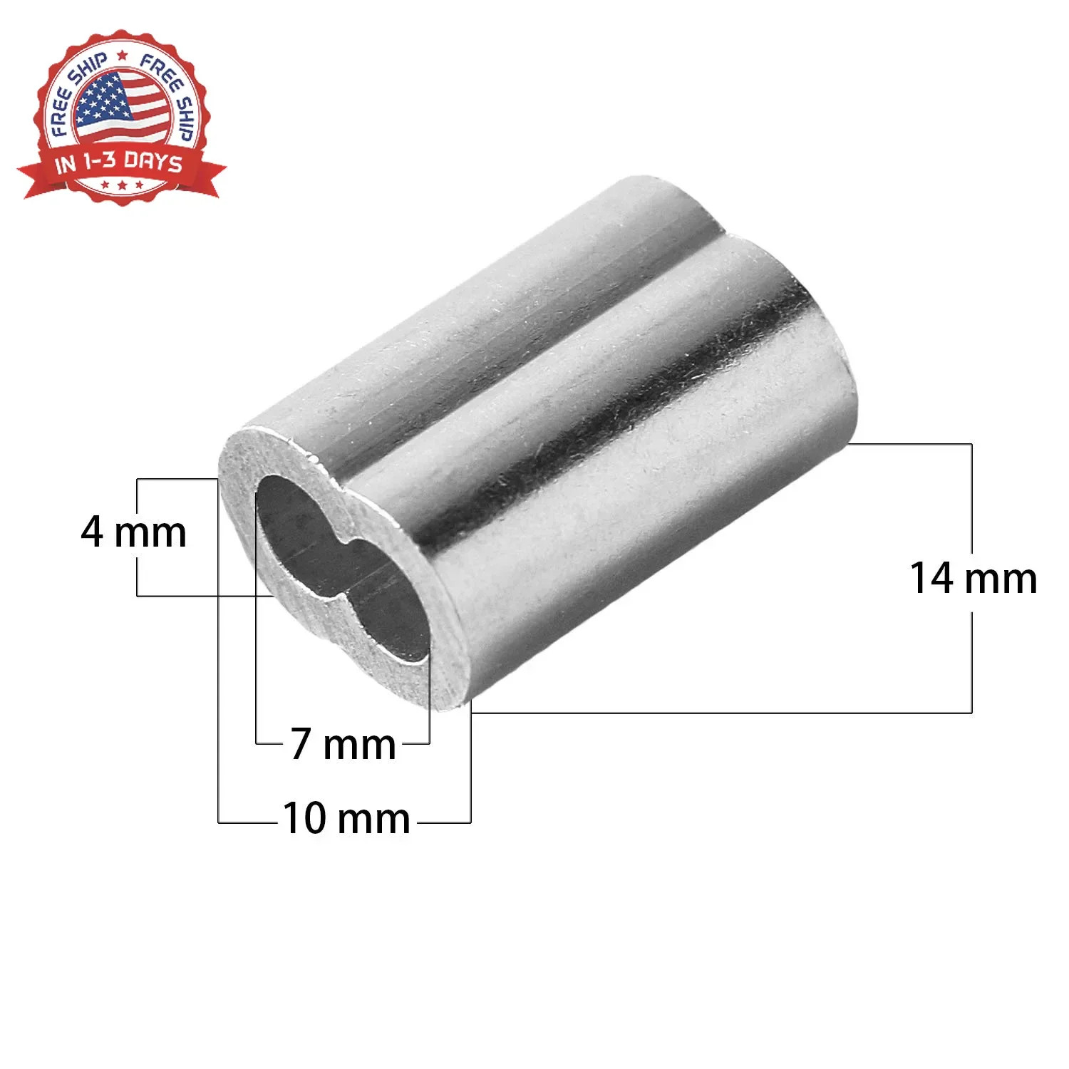 Aluminum Cable Crimping Sleeves 3mm Wire Rope Ferrules 100Pcs for Wire Fixing