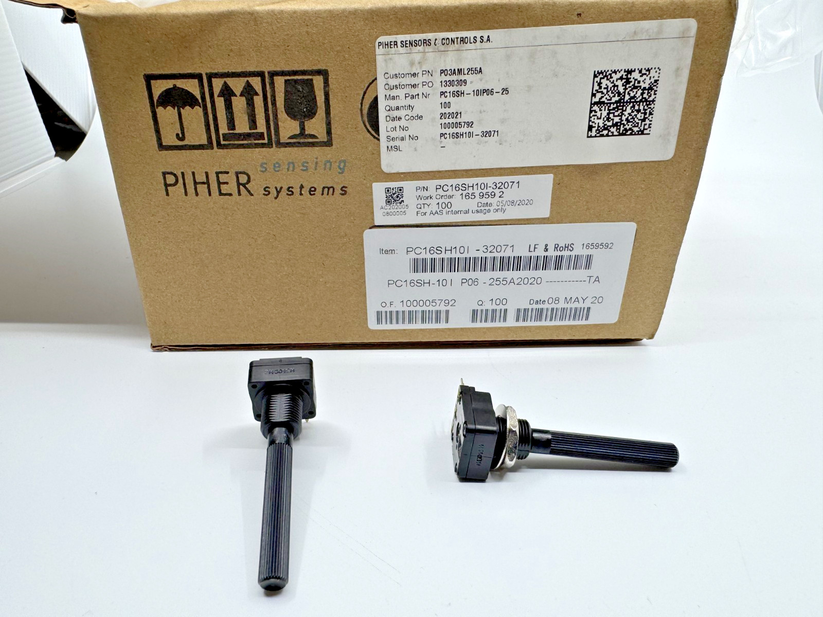 3 Pcs PC16SH-10IP06-255A2020 PIHER Potentiometer 2.5 MΩ 1 Turn PCB 20% Linear