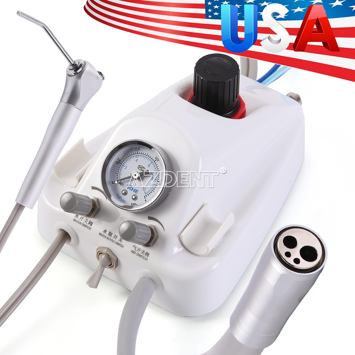 Dental Silent Oil-Free Dental Air Compressor/Dental Turbine Unit 3 Way Syringe