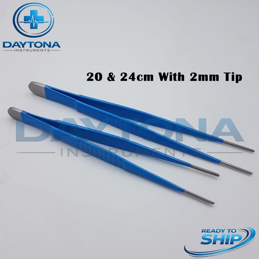 DeBakey Tissue Forceps Set of 2 Pcs 20 & 24cm With 2mm Tip Insulated Instruments