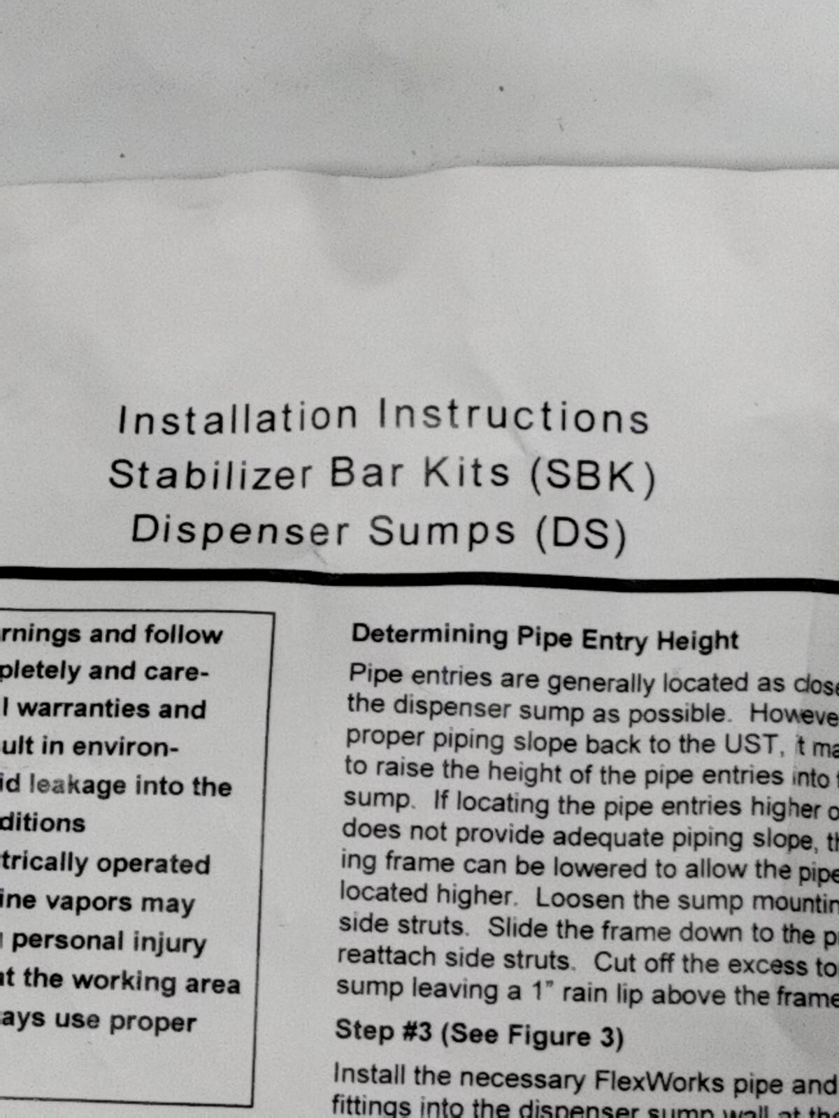 Flexworks H14564M Stabilizer bar Kit Dispenser Sumps PARTS KIT