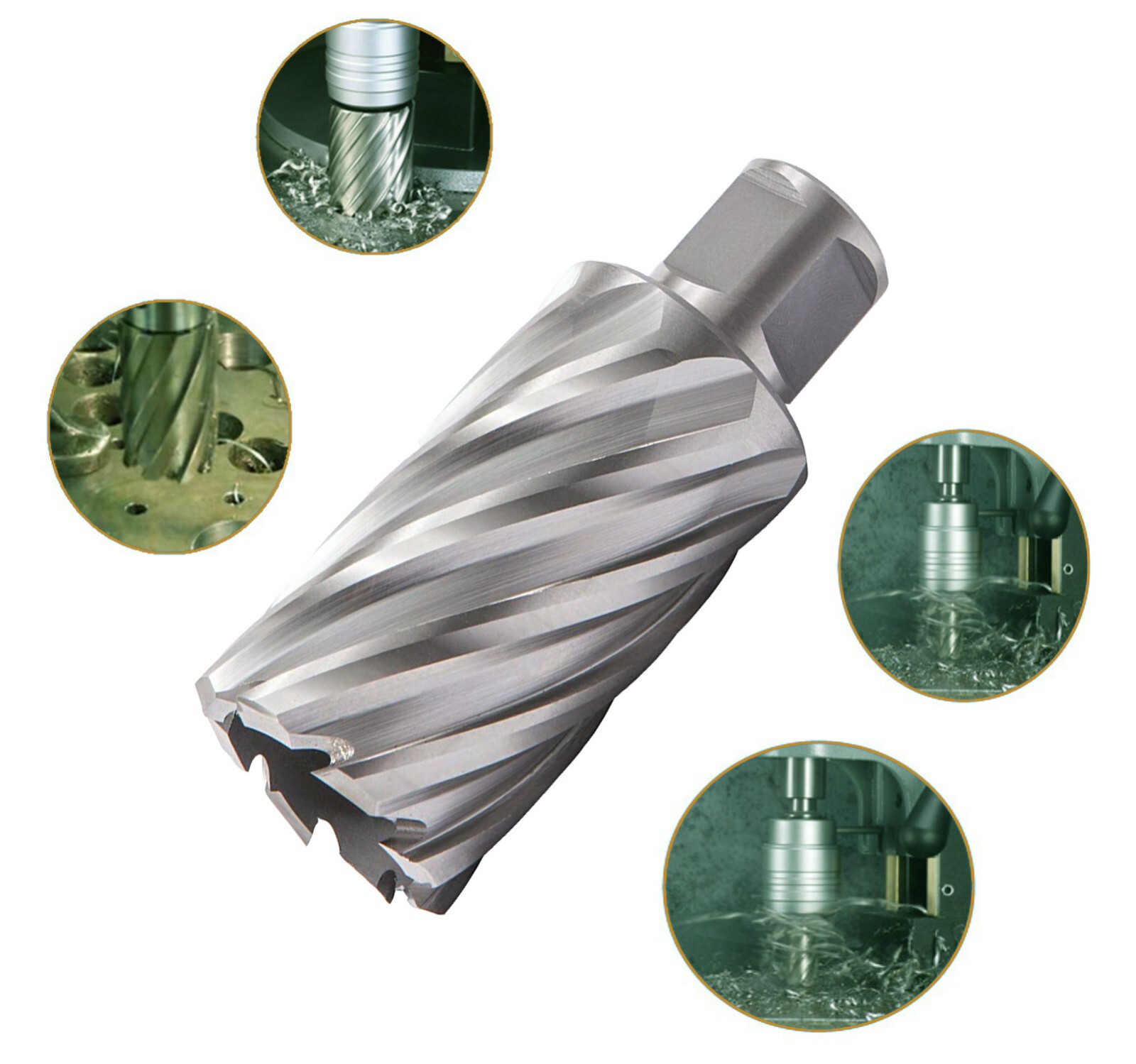 HSS Annular Cutter 1-1/2 In.x 2 In. with 3/4 In.Weldon Shank Metal Hole Cutters