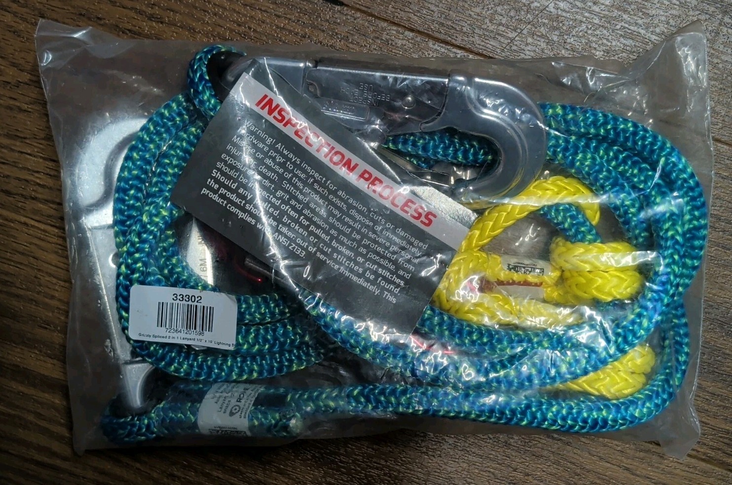 Ropelogic Grizzly Spliced 2-in-1 Lanyard 1/2″ x 10ft Lightning Blue (33302)