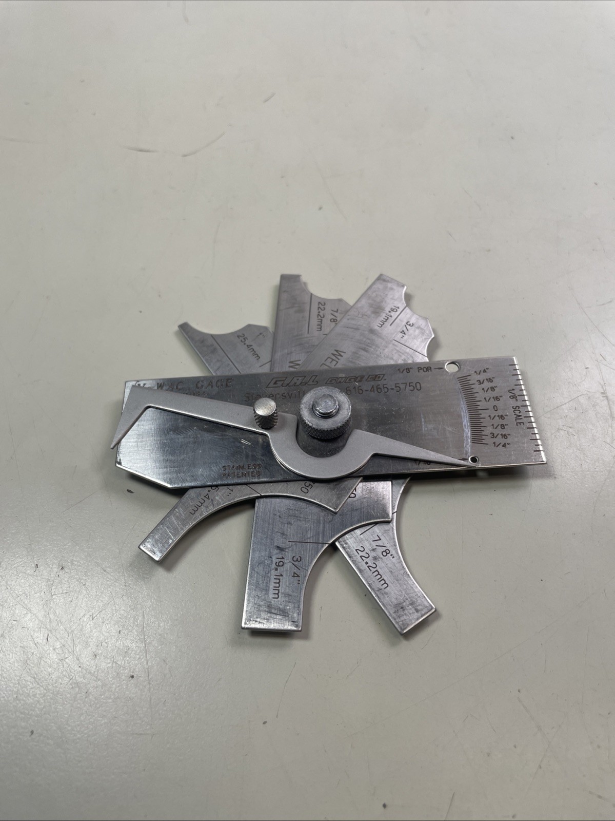 G.A.L. Gage Co. – V-Wac Gauge Weld Fillet Gages 1” 7/8” 3/4” 5/8” 1/4” USA Used