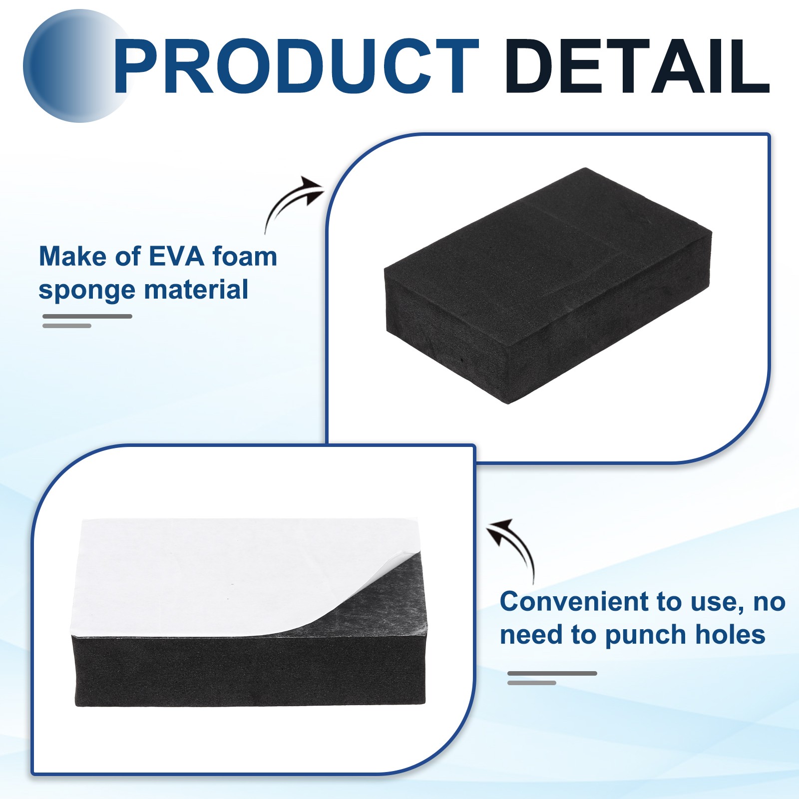 8Pcs, Speaker Isolation Pads 80mmx50mmx15mm Black Square EVA Acoustic Foam Pads