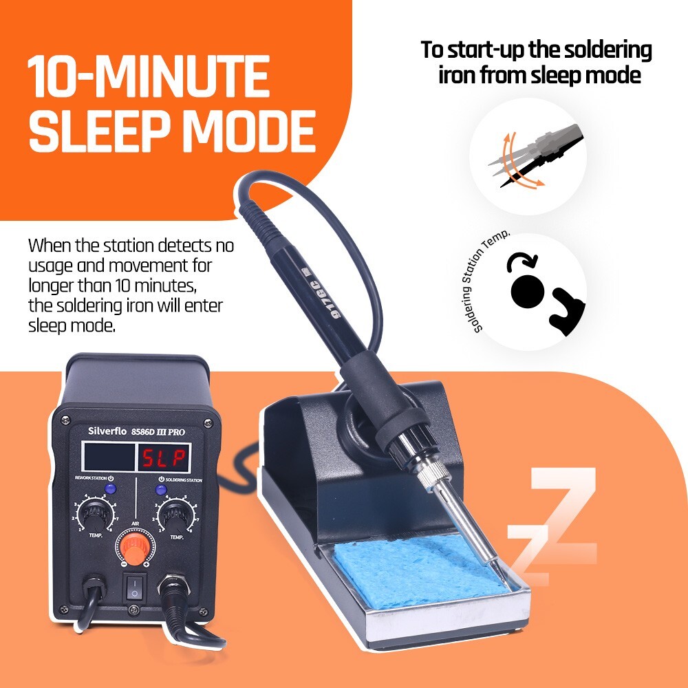 780W Silverflo 8586D-III Soldering Station Kit Hot Air Rework station Tool Set
