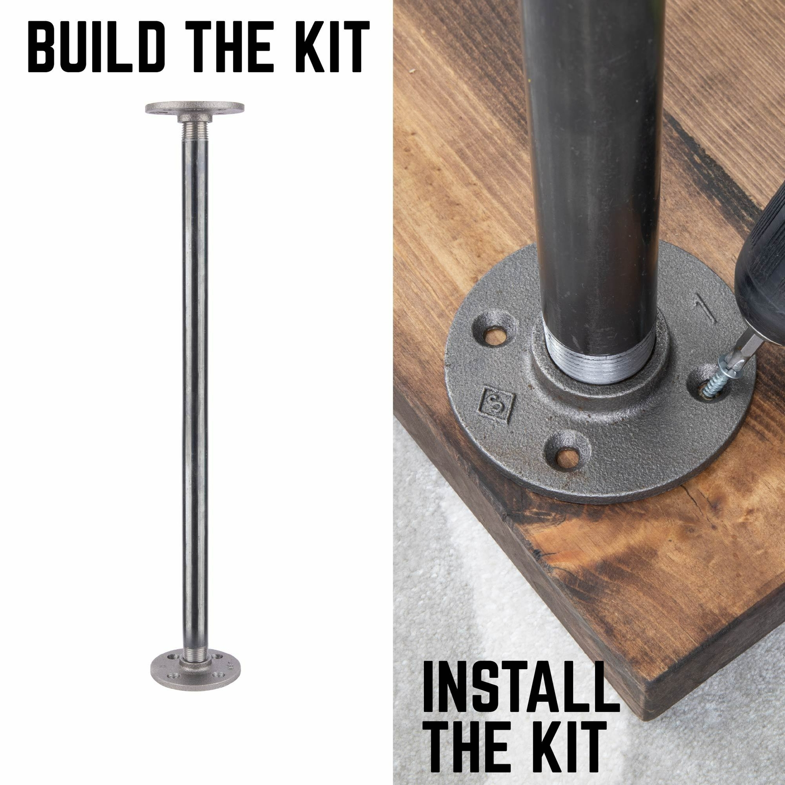 1/2 in. x 18 in. Round Flange Pipe Table Legs – 4 Pack