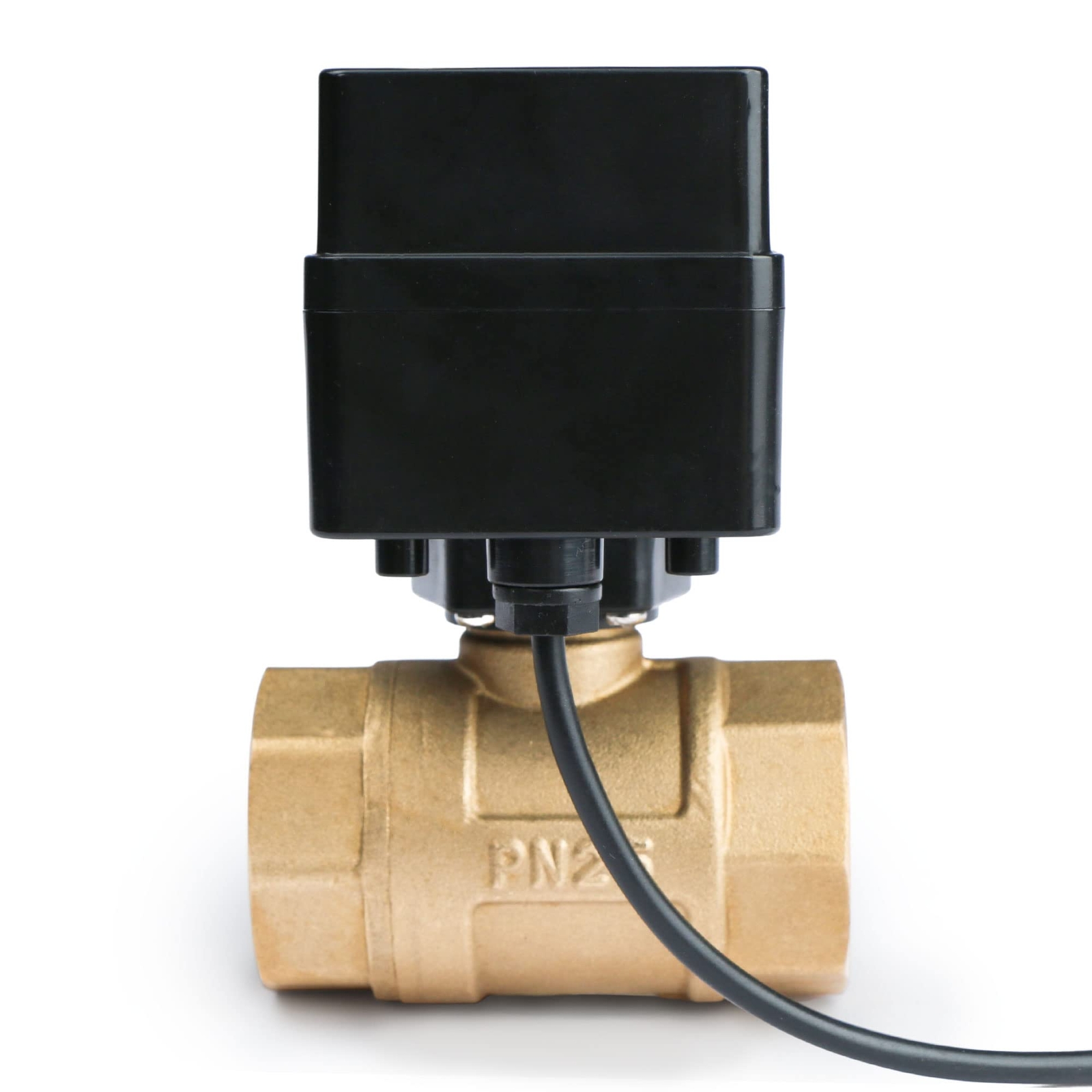 U.S. Solid Motorized Ball Valve with Indicator Lights 1 in Brass 9-36V N/O