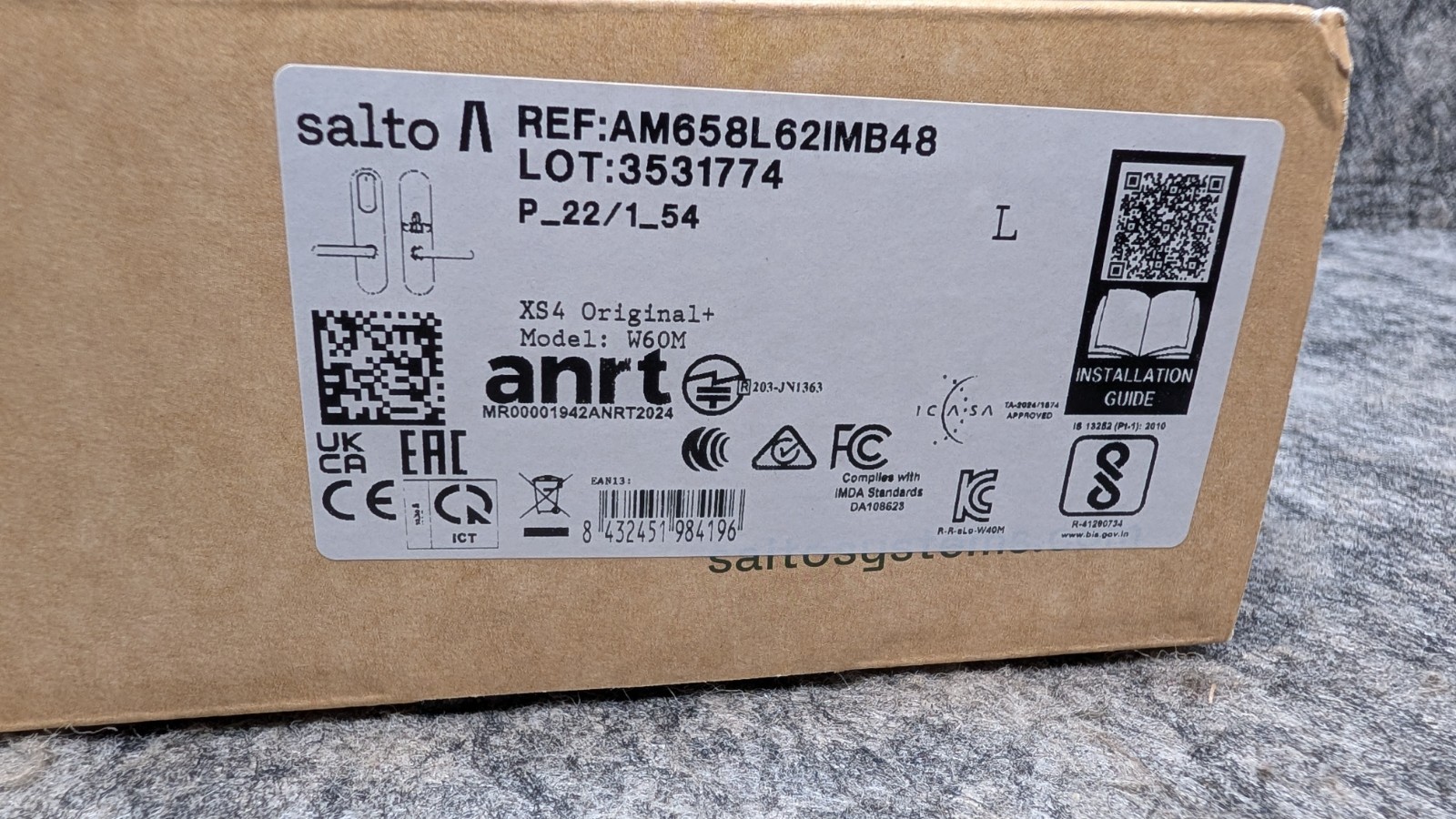 Salto XS4 Original+ W60M Electronic Door Lock Polished Nickel 🔥New🔥