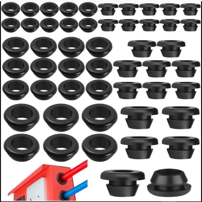 70Pcs Rubber Grommet Kit, Cable Wire Hole Grommets for Automotive Wiring & Elect