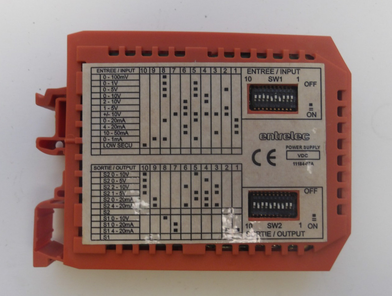 ENTRELEC P/N: 0011-184-07 ANALOG CONVERTER 24/48VDC CAIS UNI DIN RAIL MOUNT