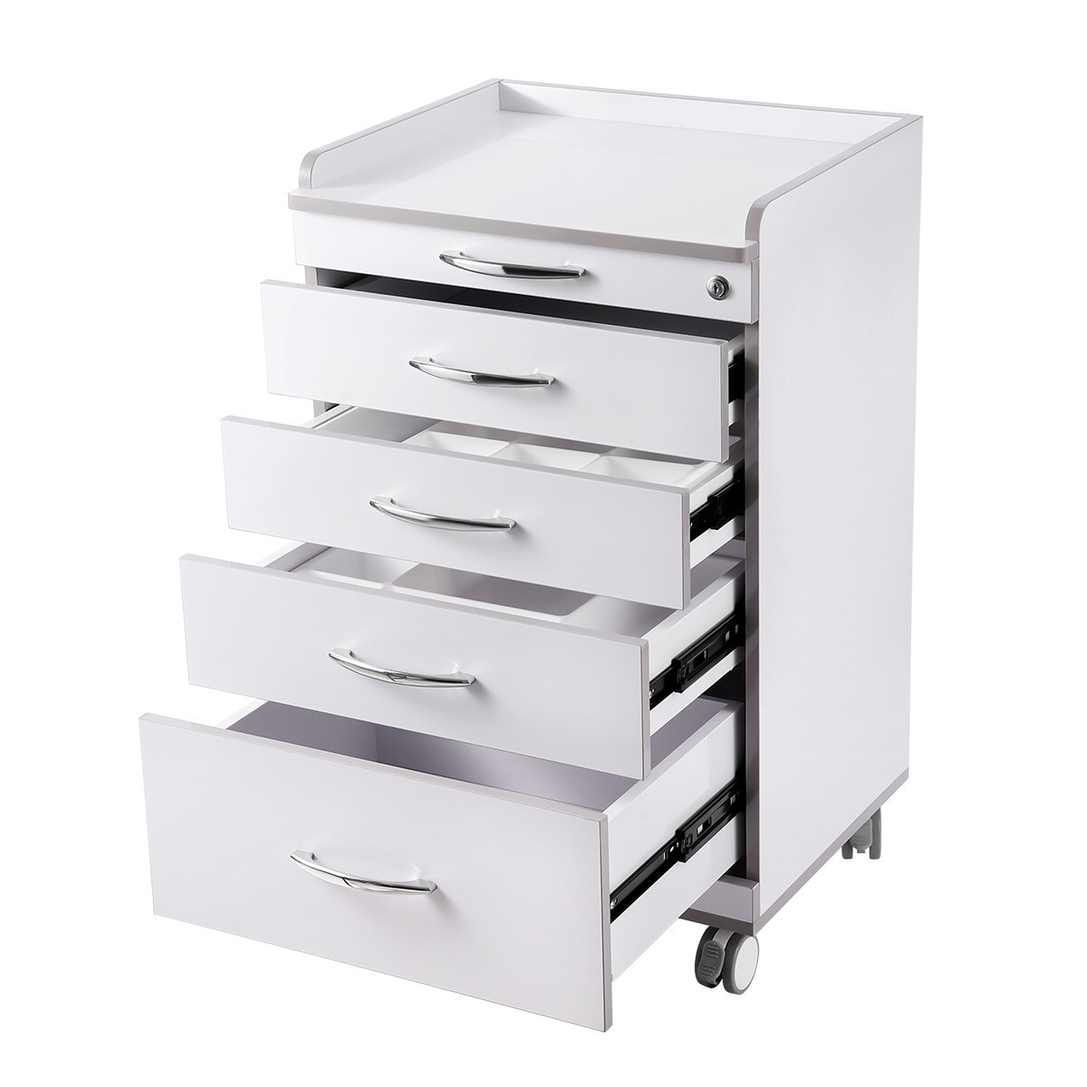 AZDENT Dental Multi-Function Mobile Cart with 3/4/5 Drawers Medical Rolling Cart