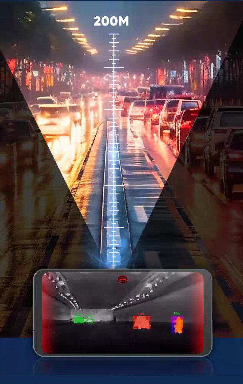 Thermal Imaging Dash Cam 256×192 Night Vision Camera for Cars, Driving Recorder