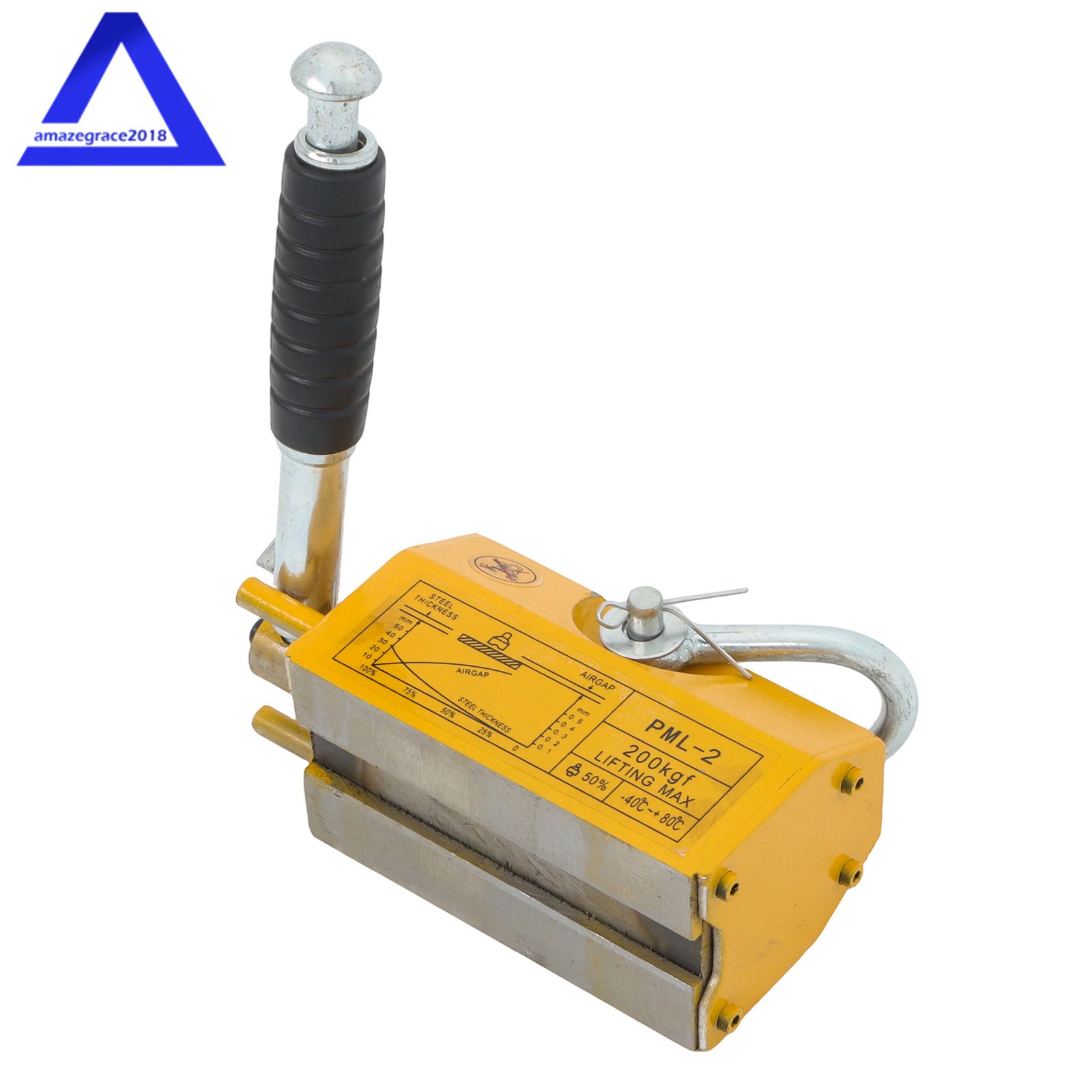 Magnetic Lifter Lifting Magnet 440 lbs/200 kg 2.5 Safety Factor Neodymium Hoist