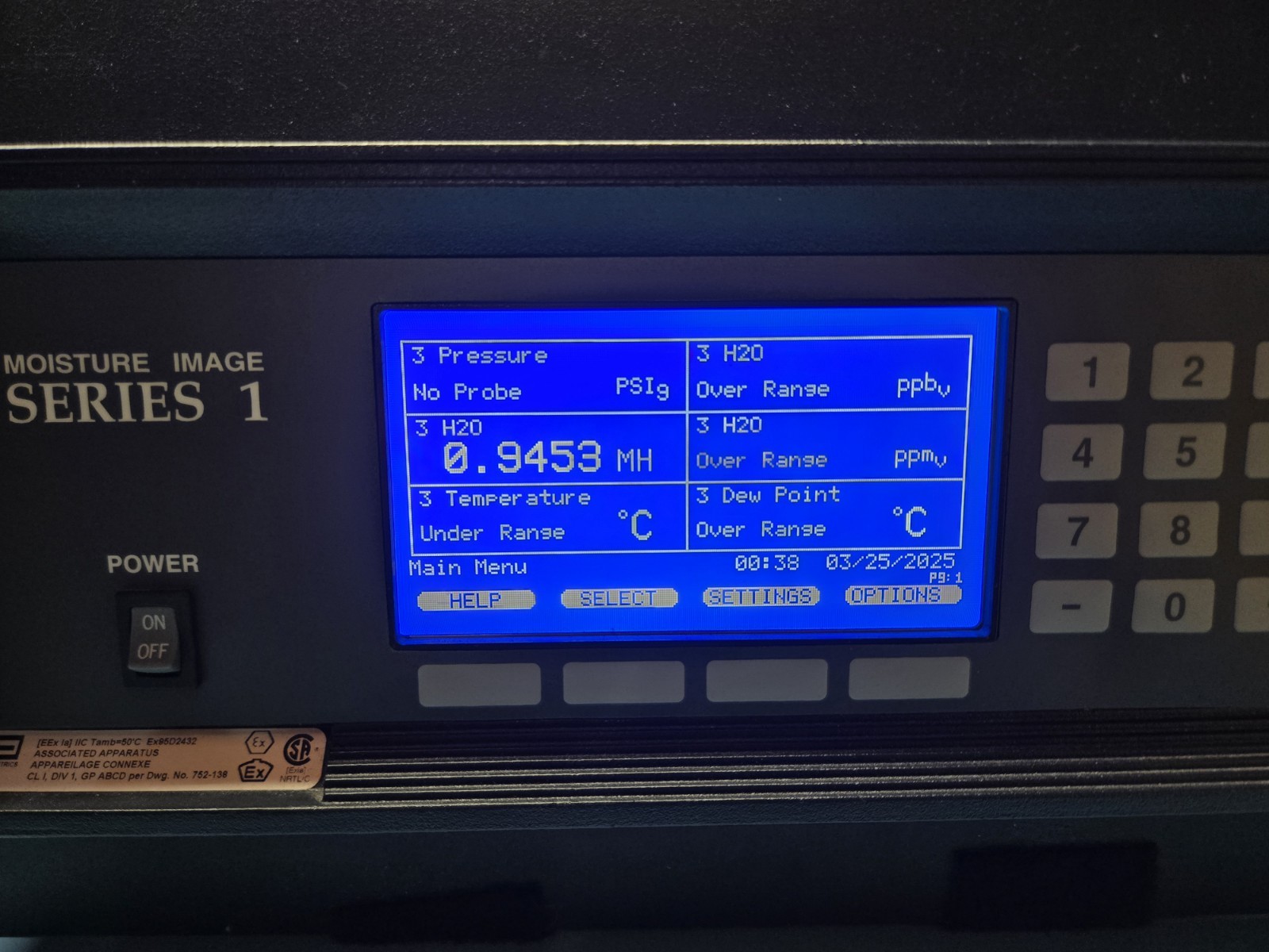 Panametrics moisture analyzer MIS1-321-111100-600