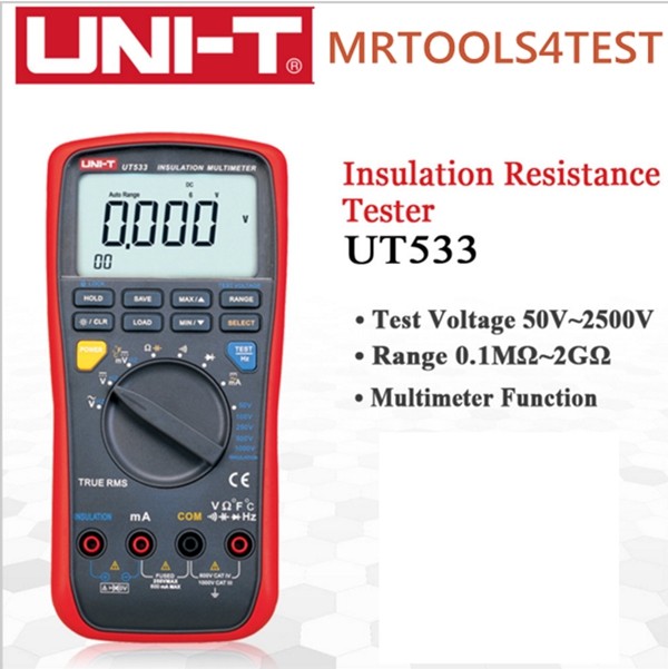 UNI-T UT533 Megger Digtal Multimeter Insulation Resistance Tester True RMS 2.0GΩ