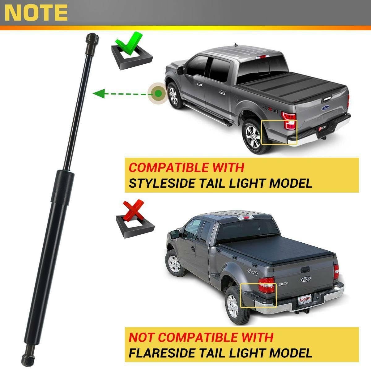 Tailgate Assist Strut Left Rear Ford F150 Lincoln Mark LT Black DZ43200
