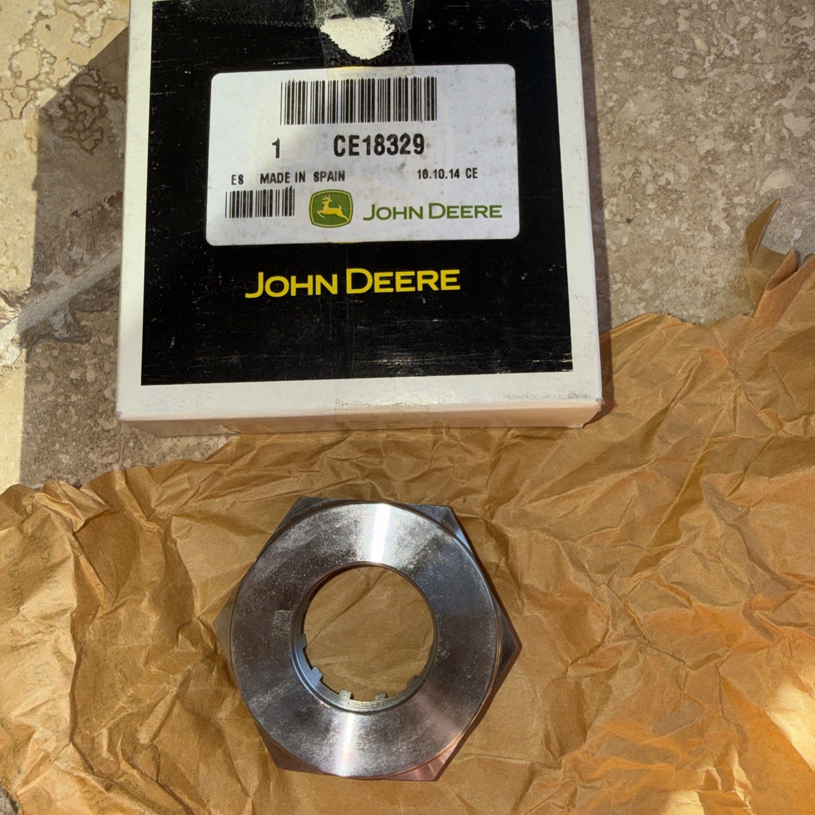 John Deere CE18329 NUT. New Made In Spain. Free Shipping.