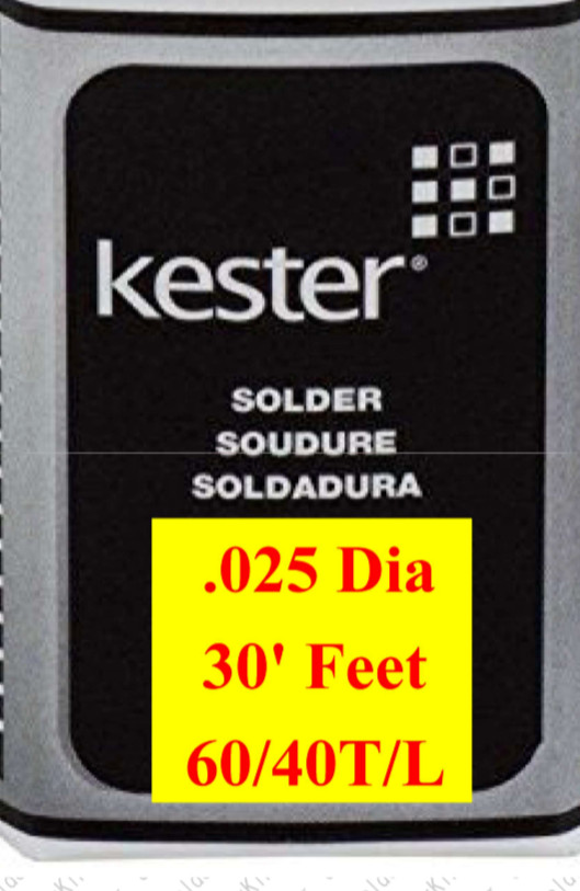 GENUINE KESTER SOLDER 60/40 .025″ (0.6mm) 3.3% ROSIN, 30 FEET, (30′) + Free Flux
