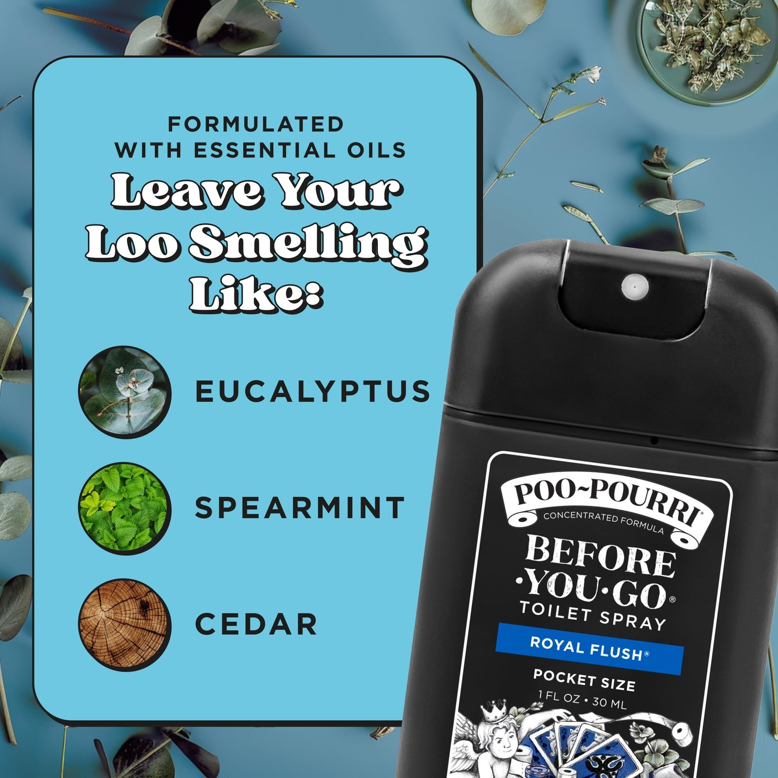 Poo-Pourri Before-You-Go Pocket Toilet Spray, Travel Essentials, Royal Flush,…