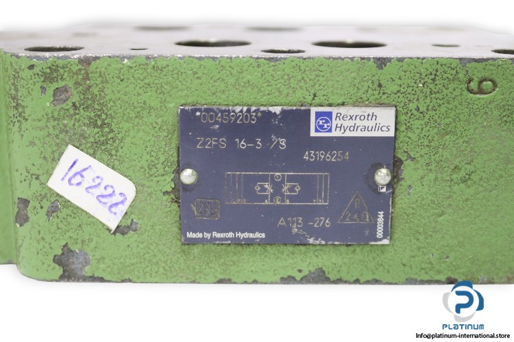 REXROTH Z2FS 16-3 /S THROTTLE CHECK VALVE_250 l/min_350 bar_Sub-Plate_43196254