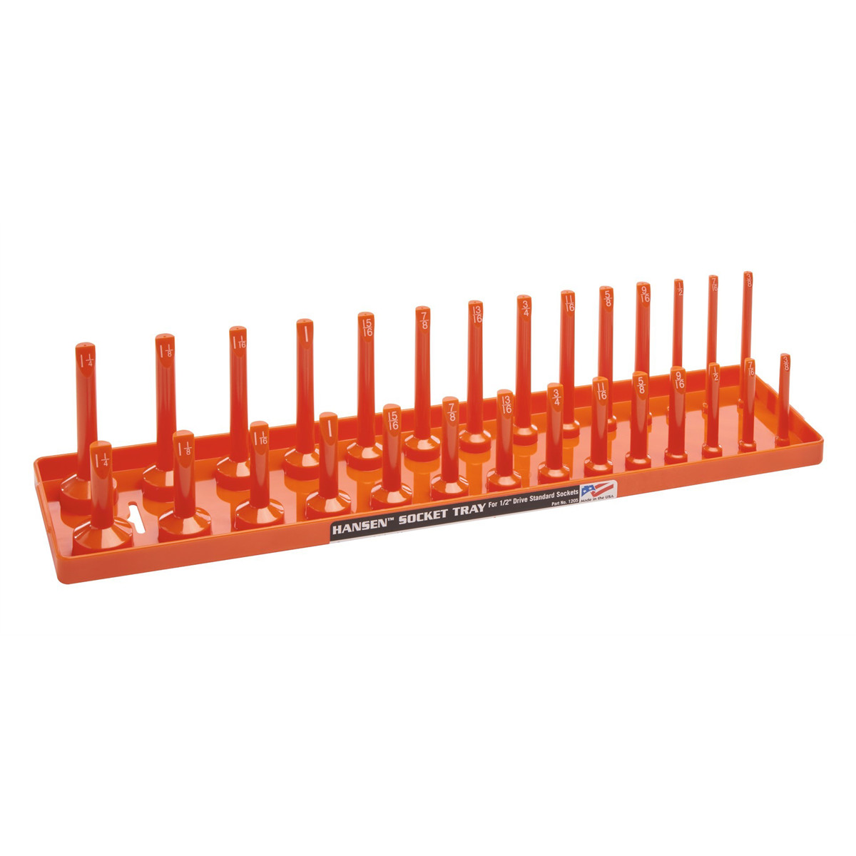 Hansen Global 1/2 Inch Standard 2 Row Regular/Deep Socket Holder Tray – Color O