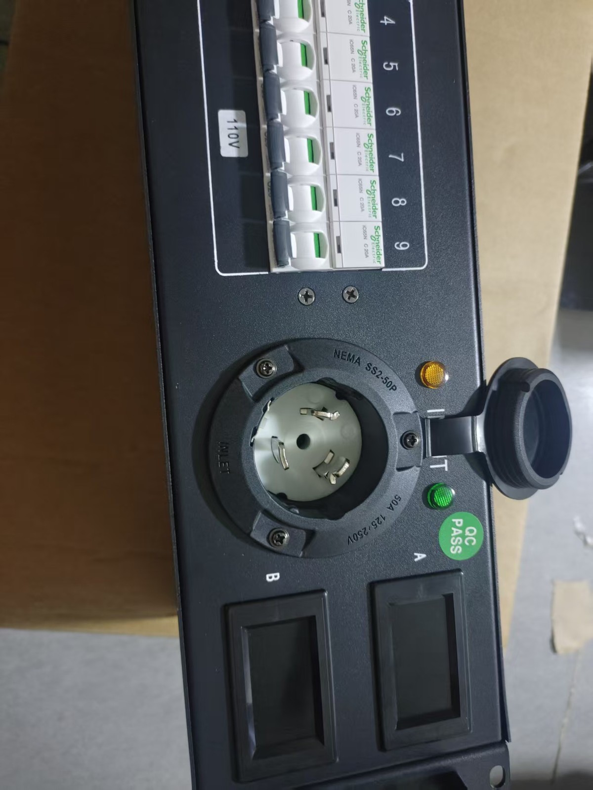 50amp Twist Lock Inlet 220v 240v Distribution Rack Distro Panel Box
