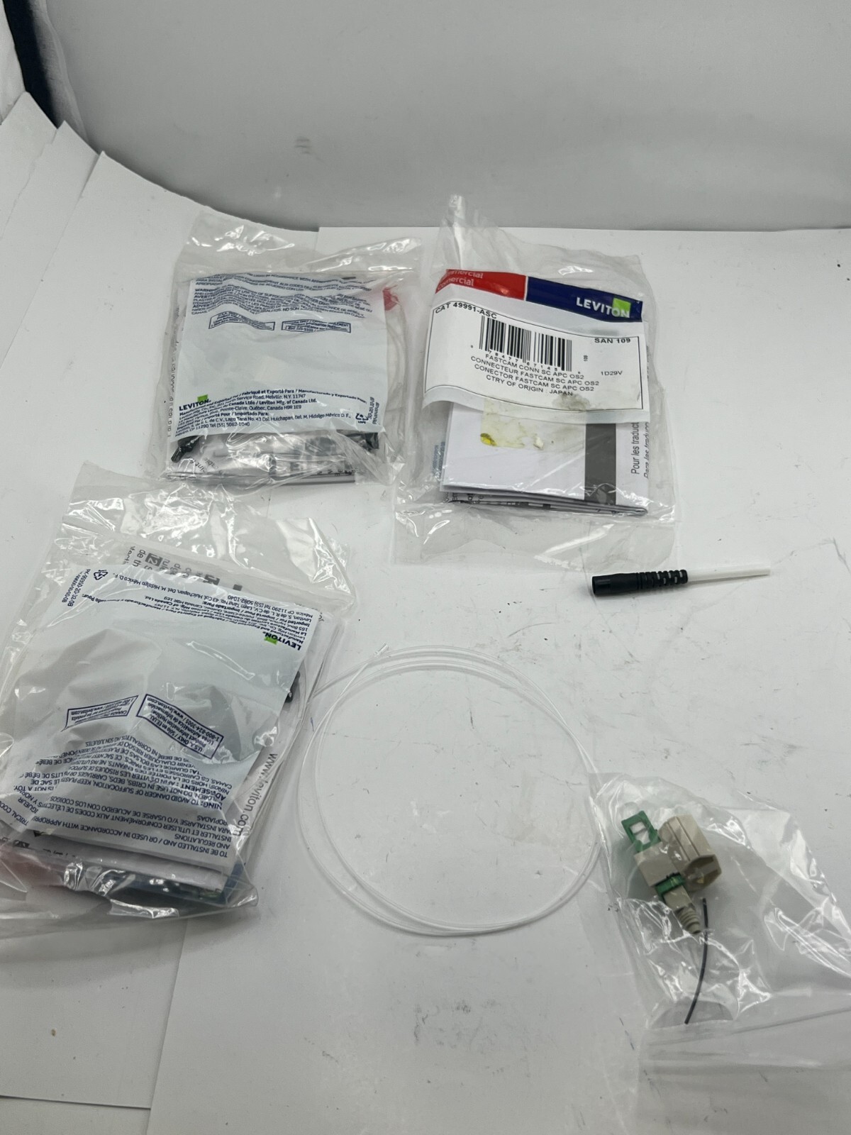 QTY 3 Leviton Genuine OEM 49991-ASC FastCAM Pre-Polished Fiber Optic Connector
