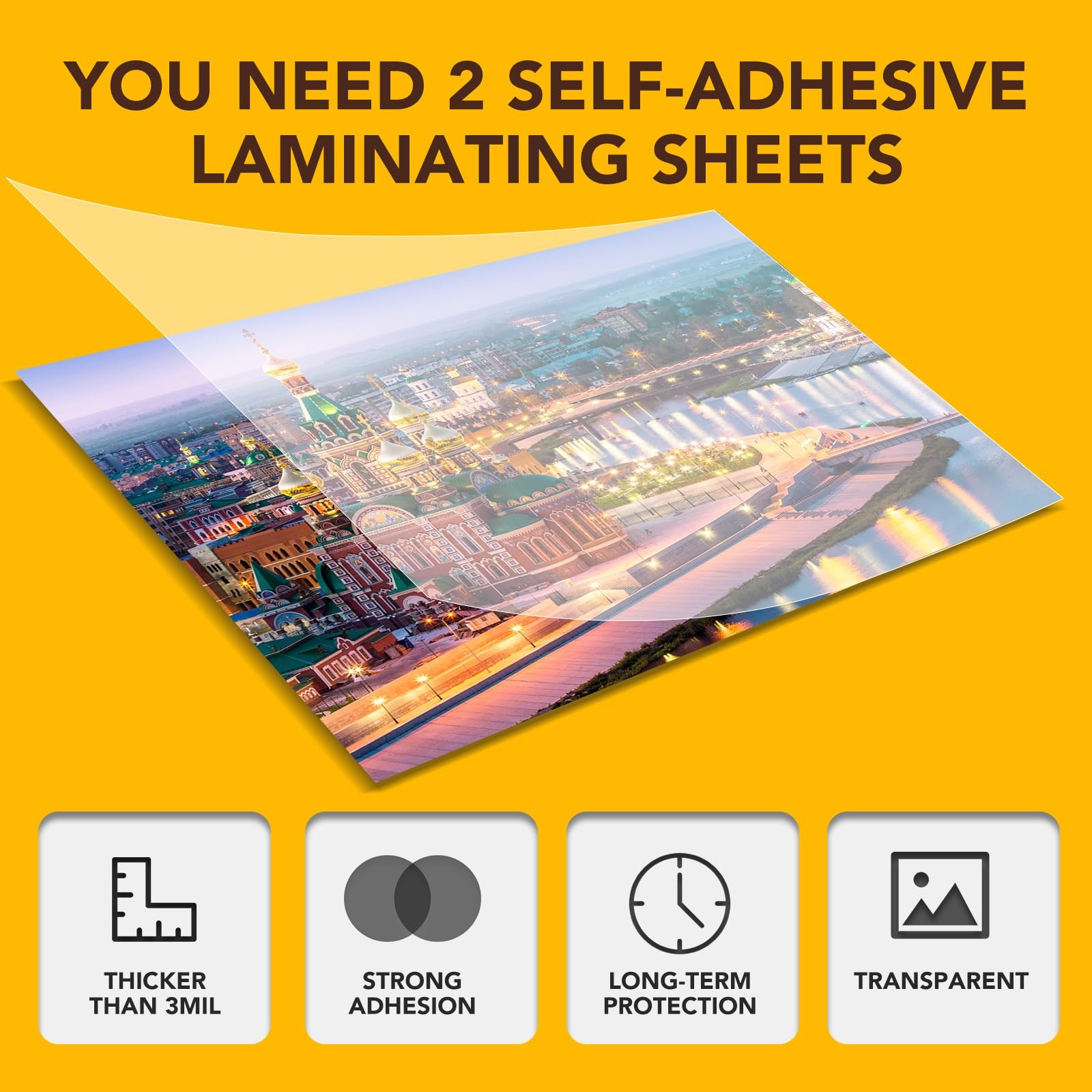 25 Pack Self Adhesive Laminating Sheets, 9 X 12 Inch, Clear Sticker Laminate …