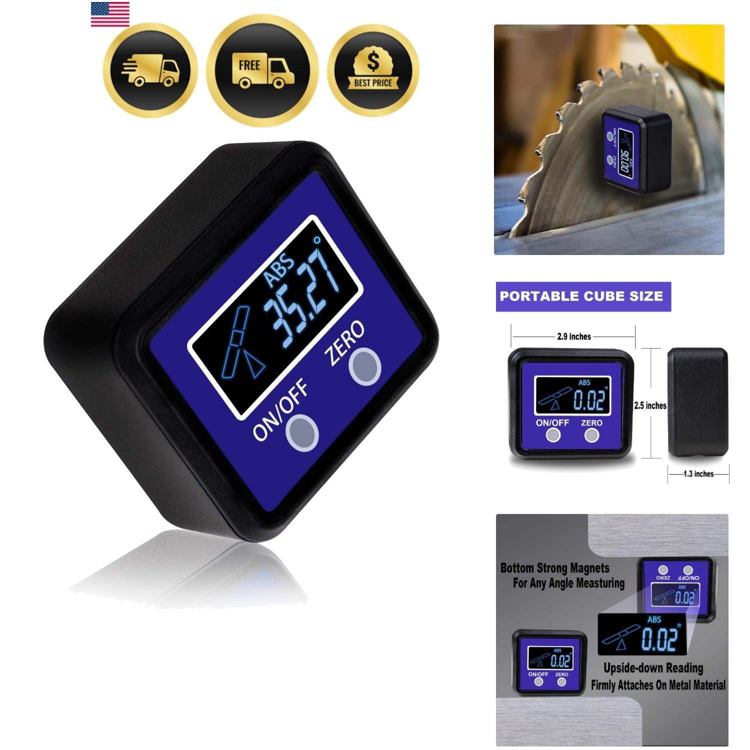 Digital Angle Gauge and Protractor, Digital Angle Finder Inclinometer Level B…
