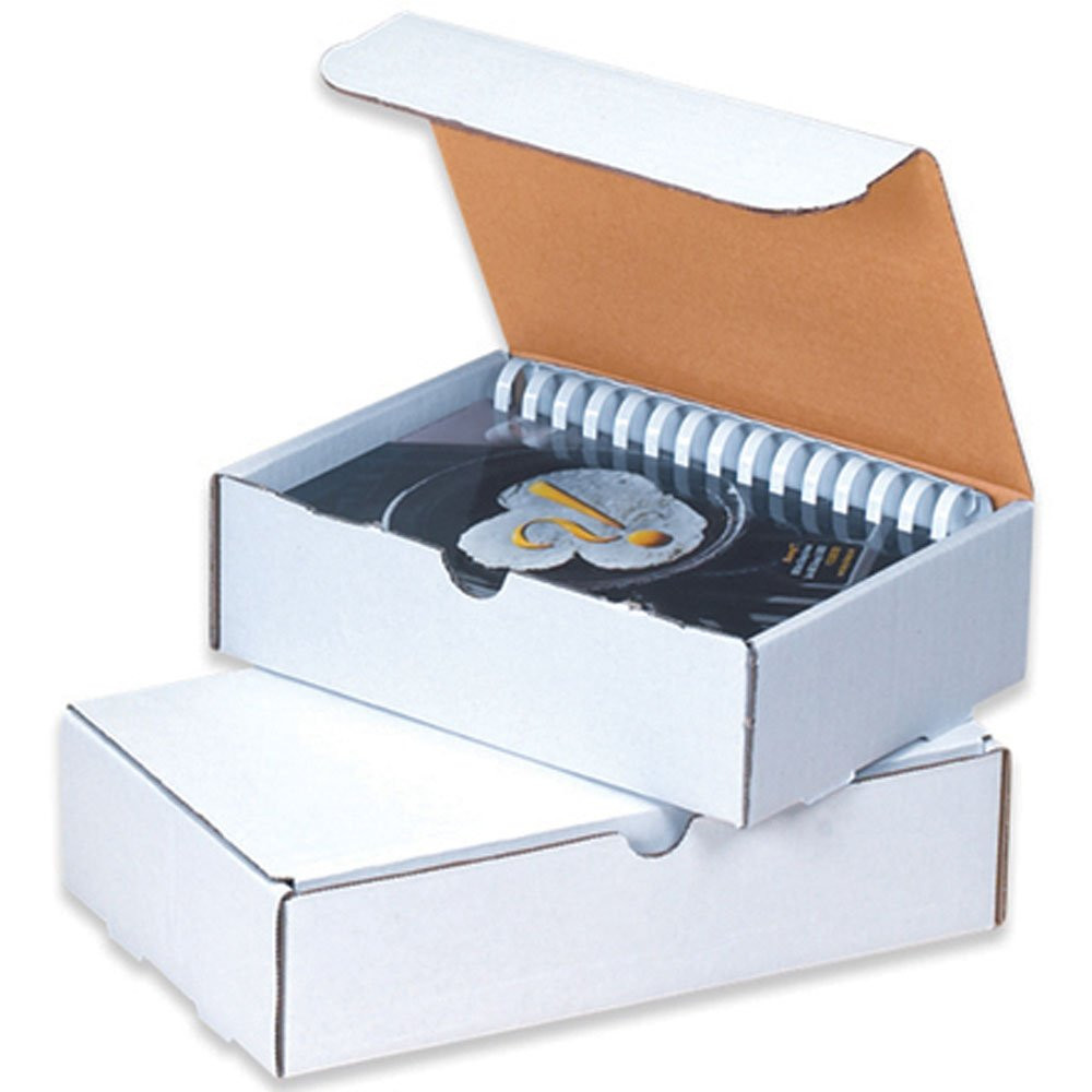 White Literature Mailing Boxes, 12-1/8 X 9-1/4 X 2 Inches, Pack of 50, Crush-Pro