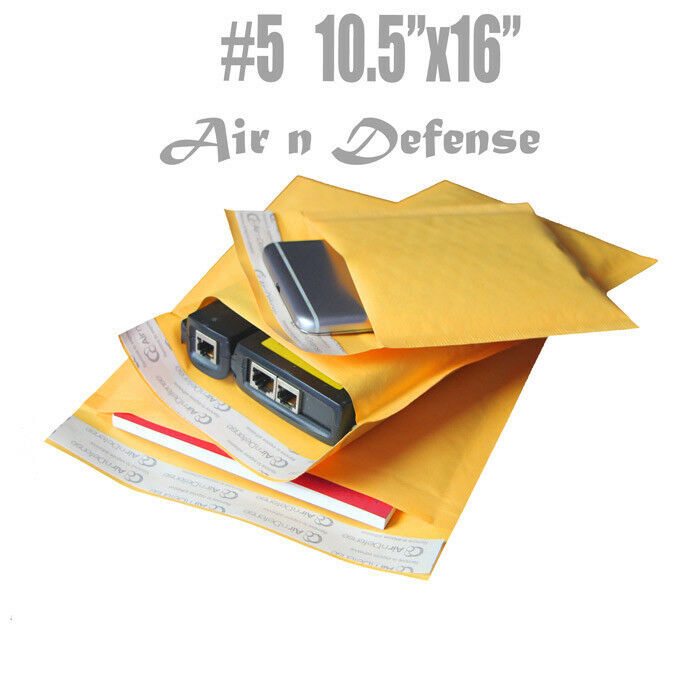 300 #5 10.5×16 Kraft Bubble Padded Envelopes Mailers Mailing Bags AirnDefense