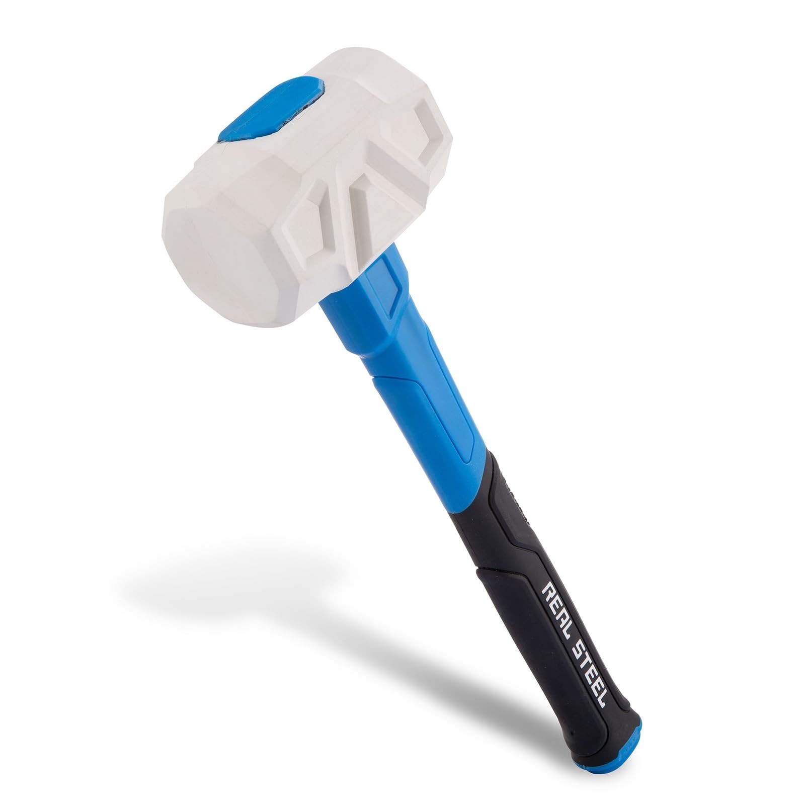 Real Steel Rubber Mallet Hammer 32 OZ White Rubber Hammer with Solid Head, Do…
