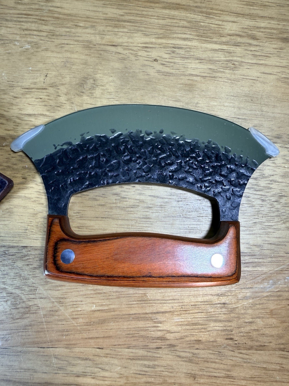 TIVOLI Ulu Knife with Wooden Sheath- Full Tang High Carbon Steel
