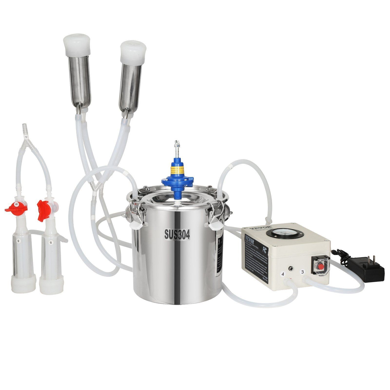 6L Electric Pulse Milker for Goats, 45-50kPa Vacuum, Silicone Cups