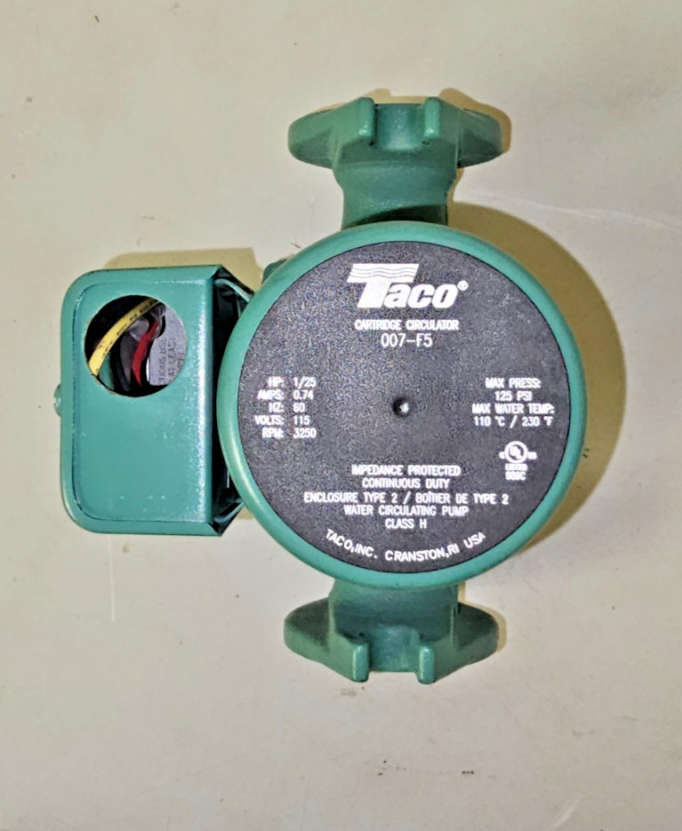 Taco 007-F5 Cast Iron Circulator, 1/25 HP (DEFECTIVE, PARTS ONLY)
