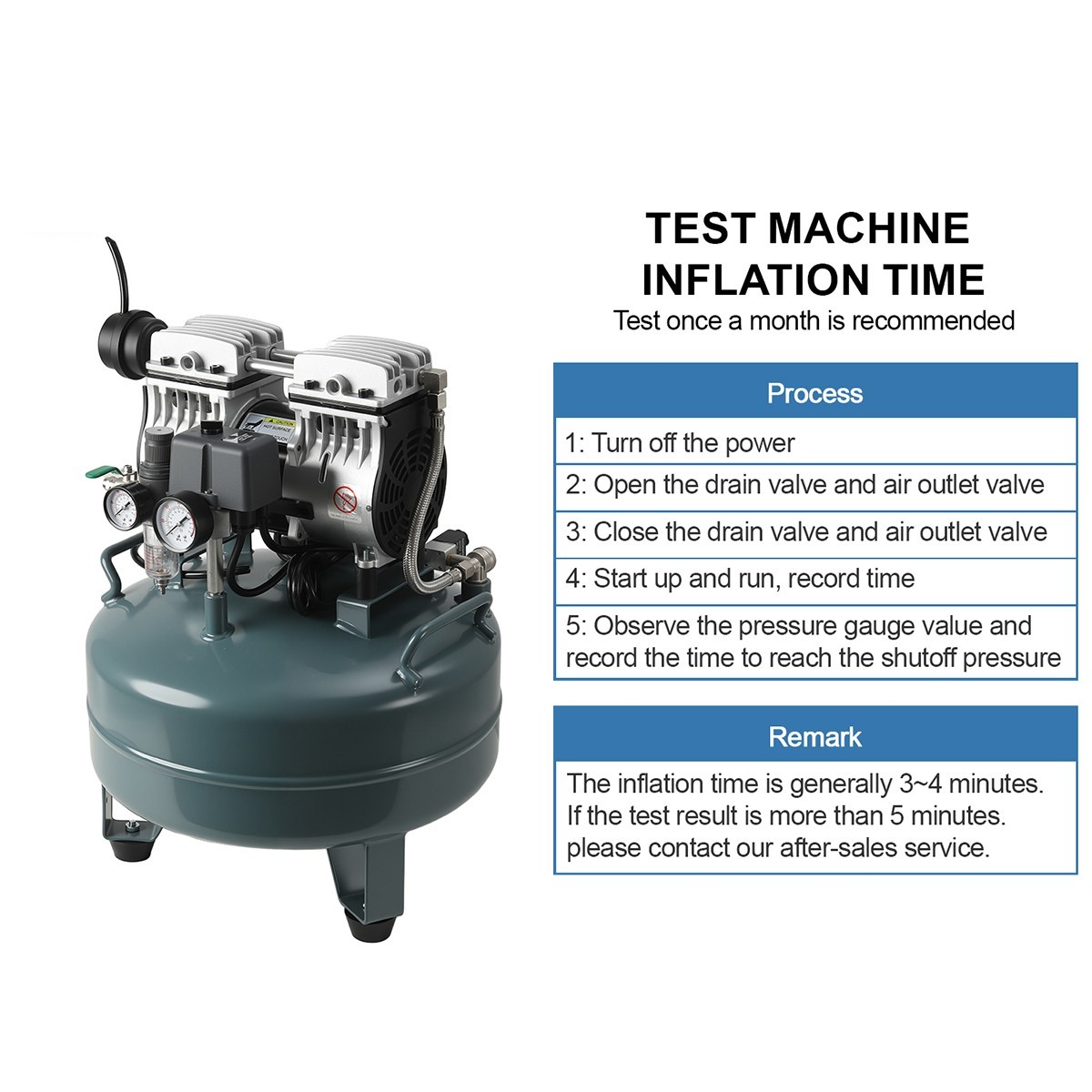 600W 24L Portable Dental Air Compressor Oil Free Silent Air Pump 110V