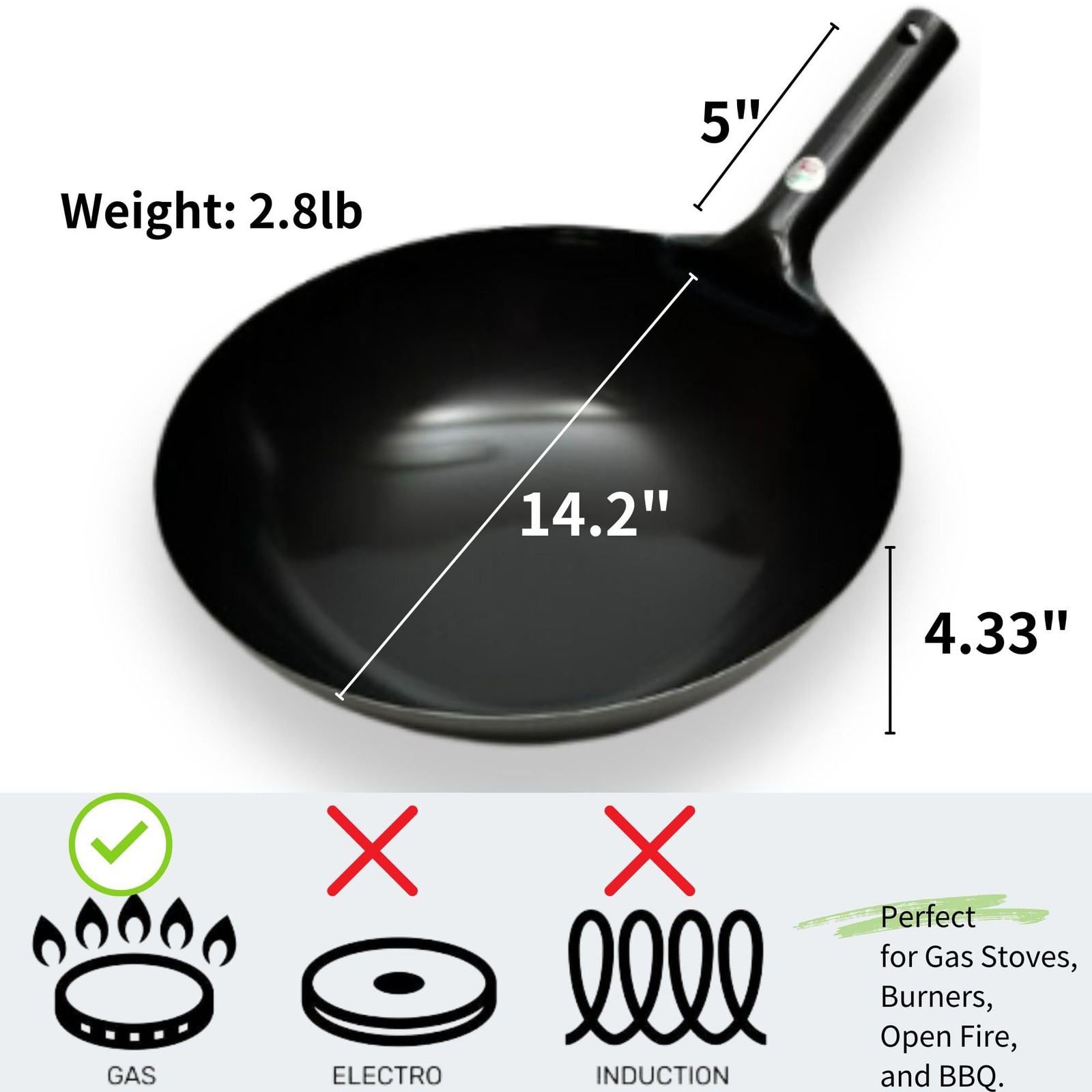 Upb Japan Kanda Iron Beijing Wok – Lightweight And Durable – 14.2 Inch 36Cm