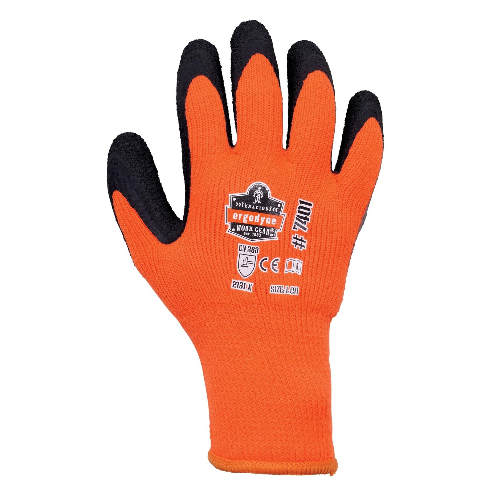 Ergodyne ProFlex 7401 Coated Winter Work Gloves, Latex Coated Palm, Thermal