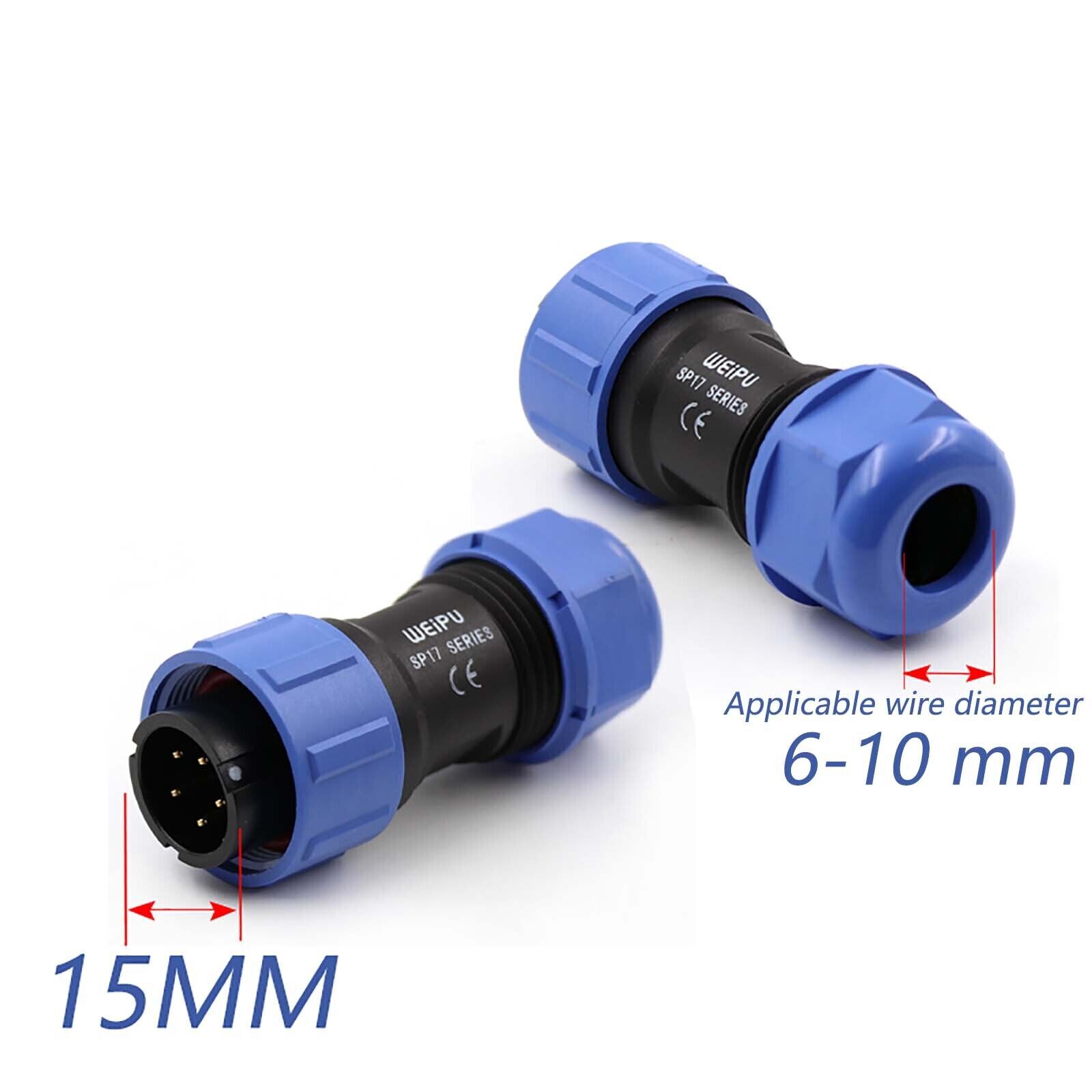 IP68 Waterproof Inline Cable Coupler Plug Socket Connector SP17 2 – 10 Pin