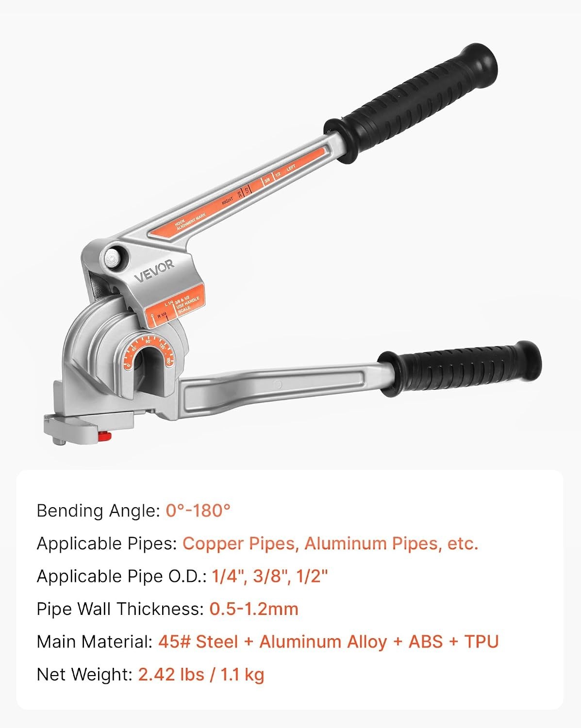 Durable Hand-Powered Tube Bender – 1/4”, 3/8”, 1/2” OD for DIY Masterpieces