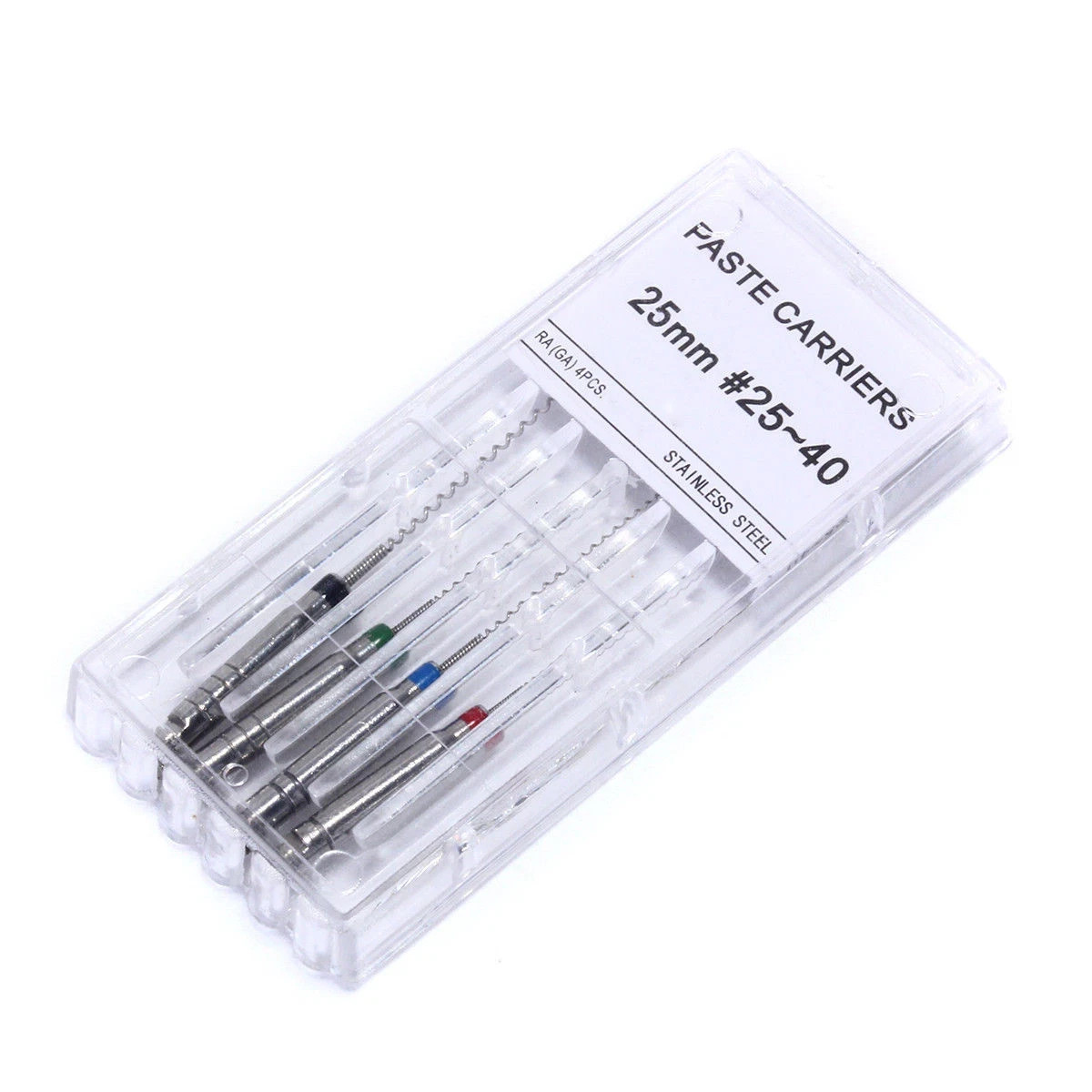 4Pcs/Box Dental Paste Carrier Spiral Fillers Engine Use Stainless Steel 25#-40#