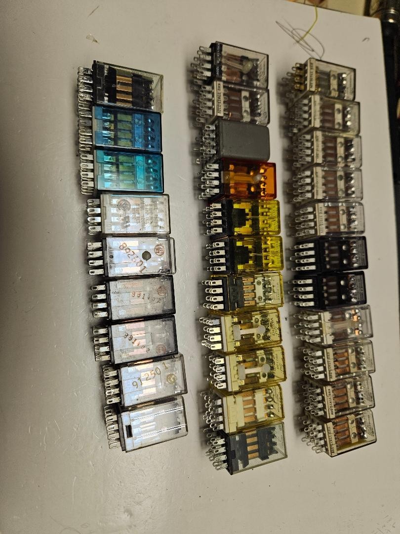 Various 4PDT cube relays by various manufacturers-see description $7.00/ec