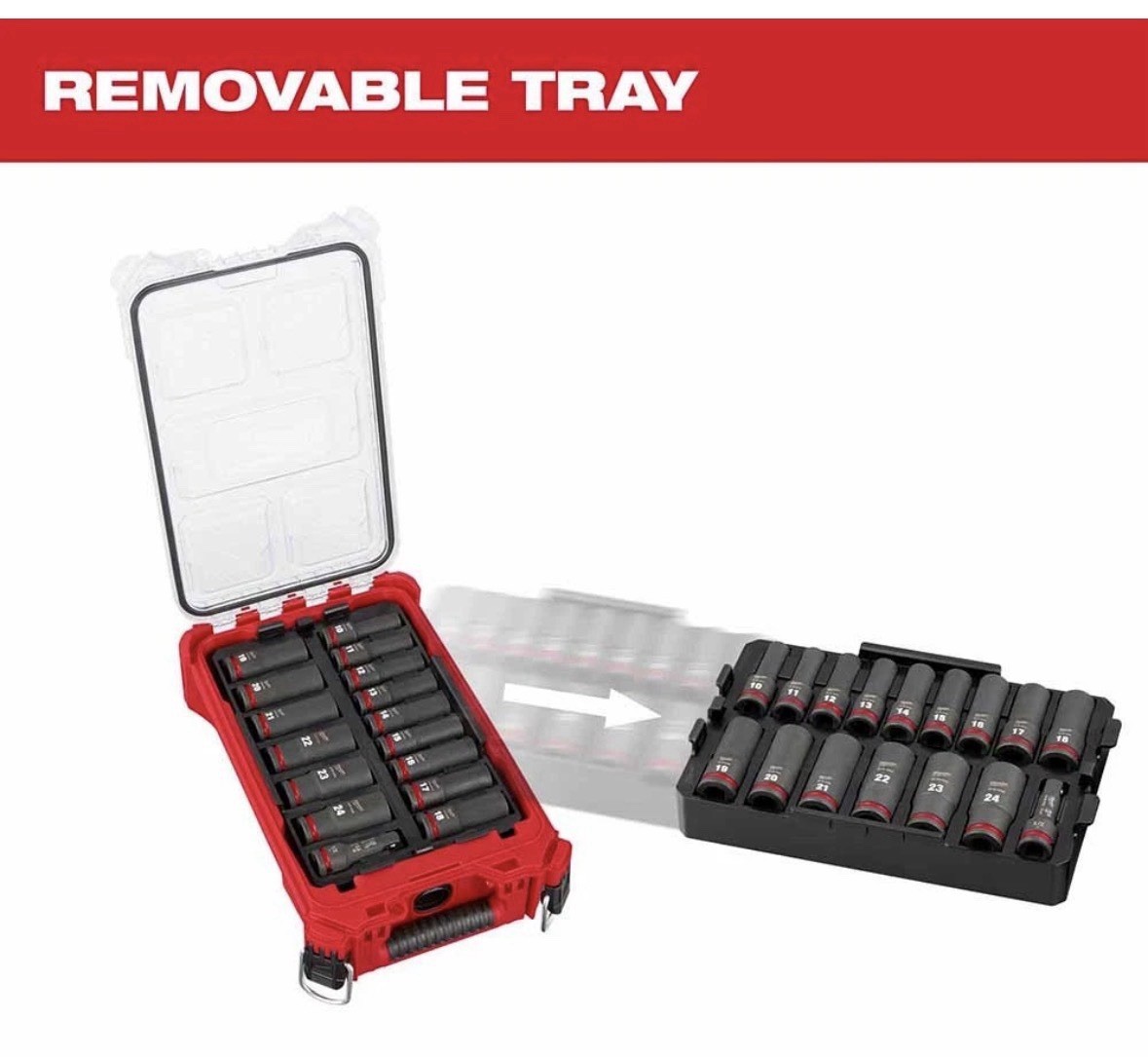 Milwaukee 49-66-6803 Shockwave Impact Duty Socket 1/2″ Drive 16-Pc Packout Set