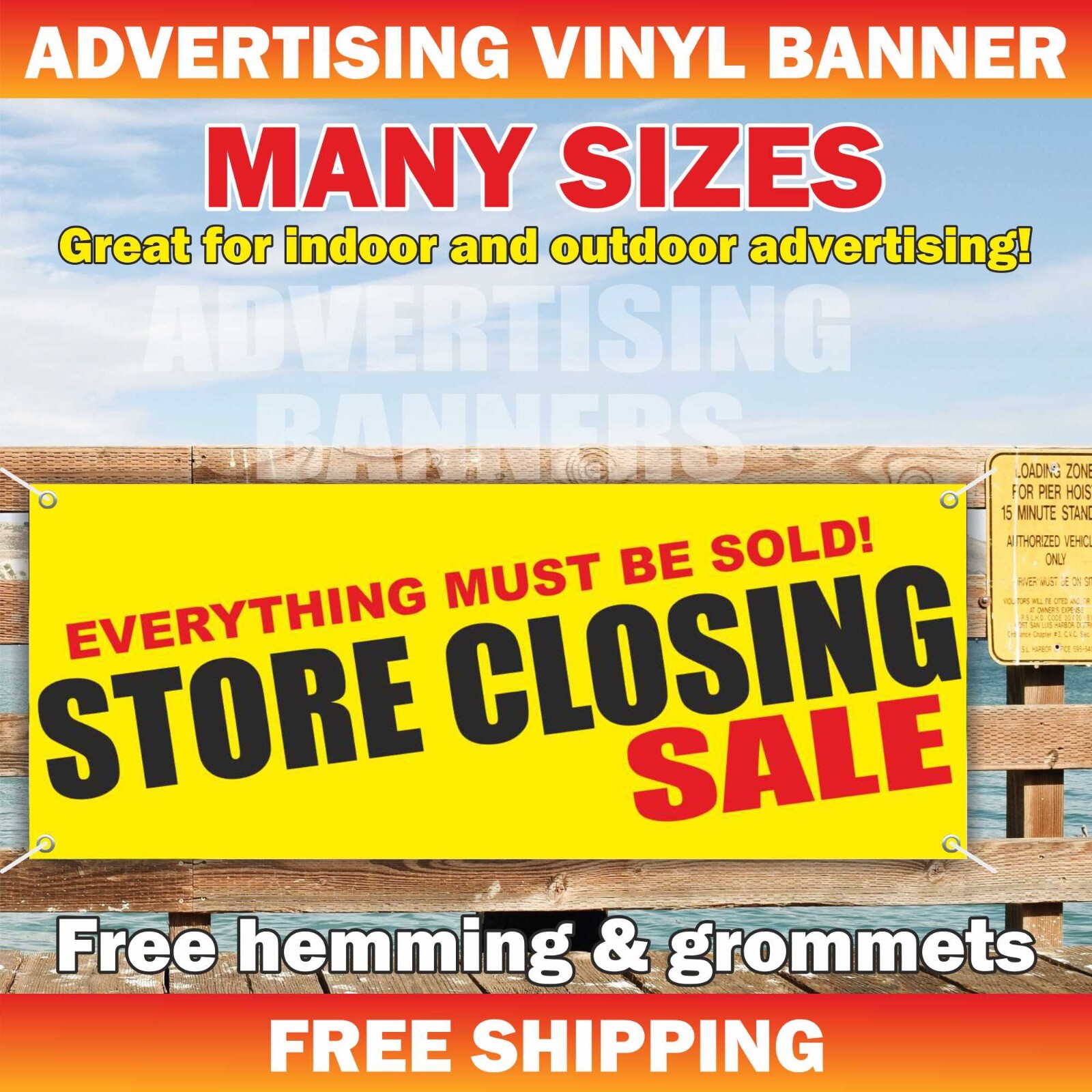STORE CLOSING EVERYTHING MUST BE SOLD Advertising Banner Vinyl Sign SALE SAVE